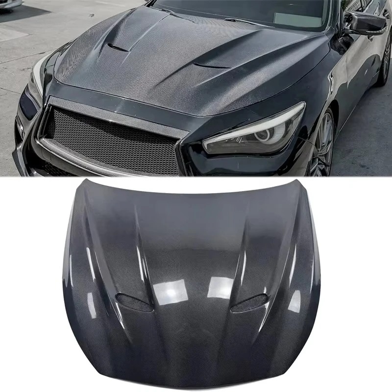 For  Q50 Carbon Fiber Engine Hood for Q50 MBJ Style Carbon Fiber Engine Cover